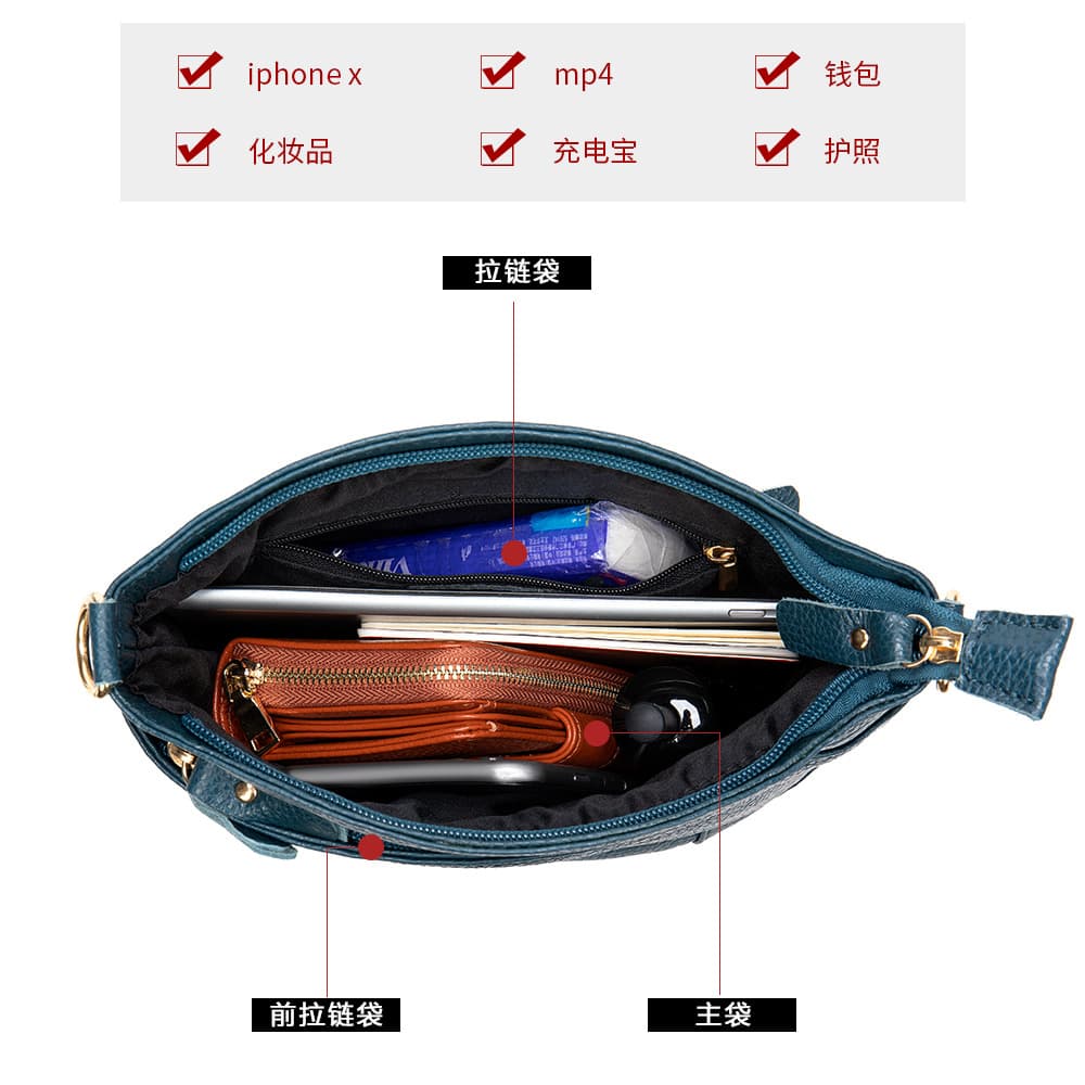 (Cross-border trading), leather one-shoulder bag, genuine leather, cowhide 2