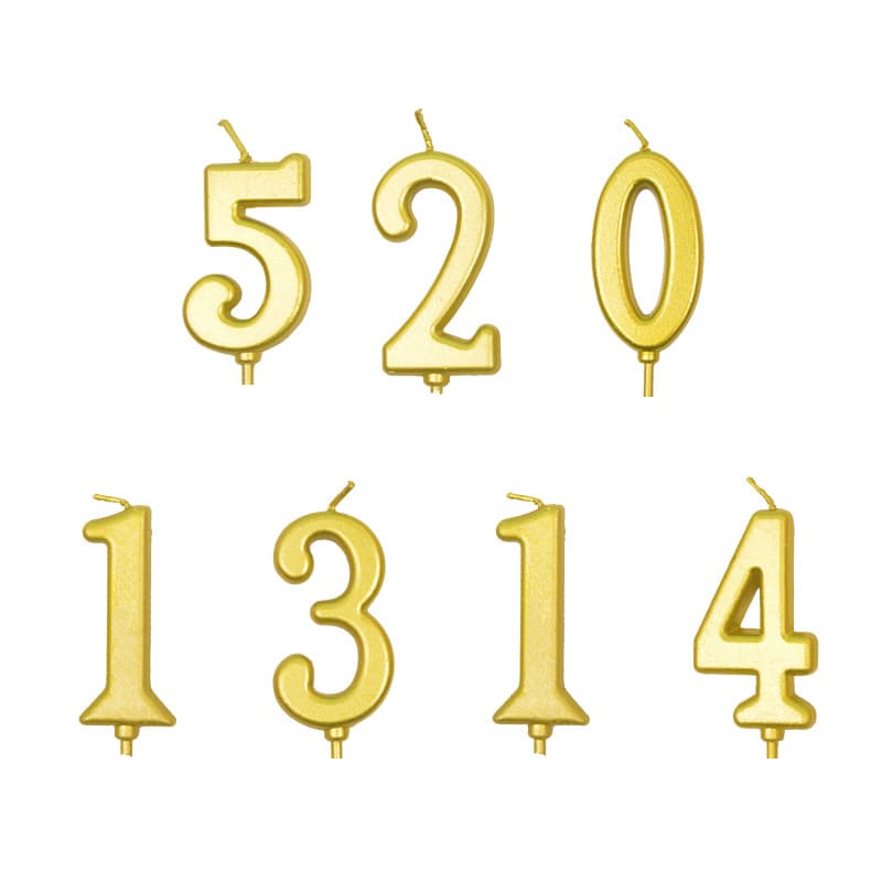 Golden Digital Candle 0-9 Digital Birthday Candle Cake Decoration Plug-in Gold Candle PVC Box 4