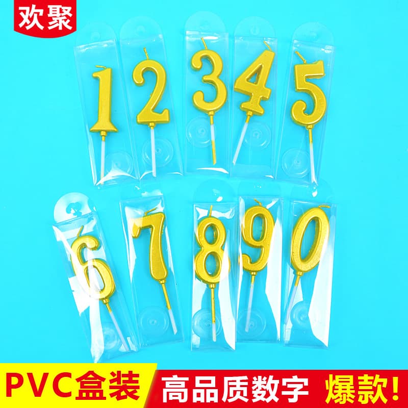 Golden Digital Candle 0-9 Digital Birthday Candle Cake Decoration Plug-in Gold Candle PVC Box 1