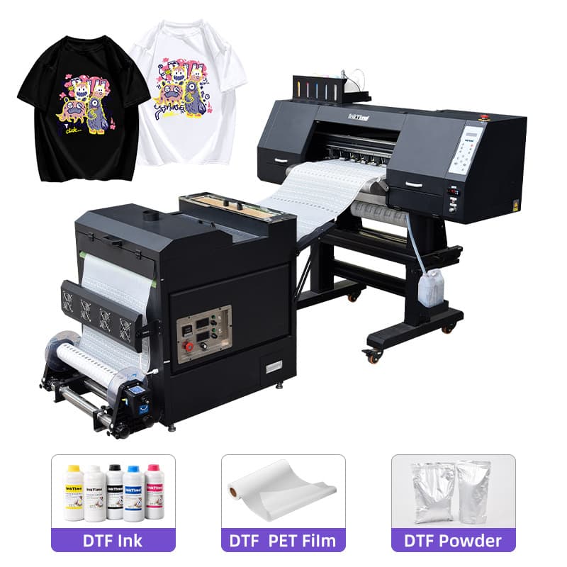 Double -head white ink hot painting printer DTF hot transfer 2024 clothes digital printing machine T Shirt Printer 1