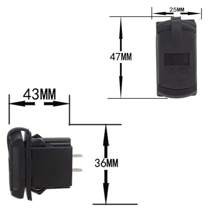 Waterproof switch -shaped dual USB with voltage display vehicle modified mobile phone charger charging 4