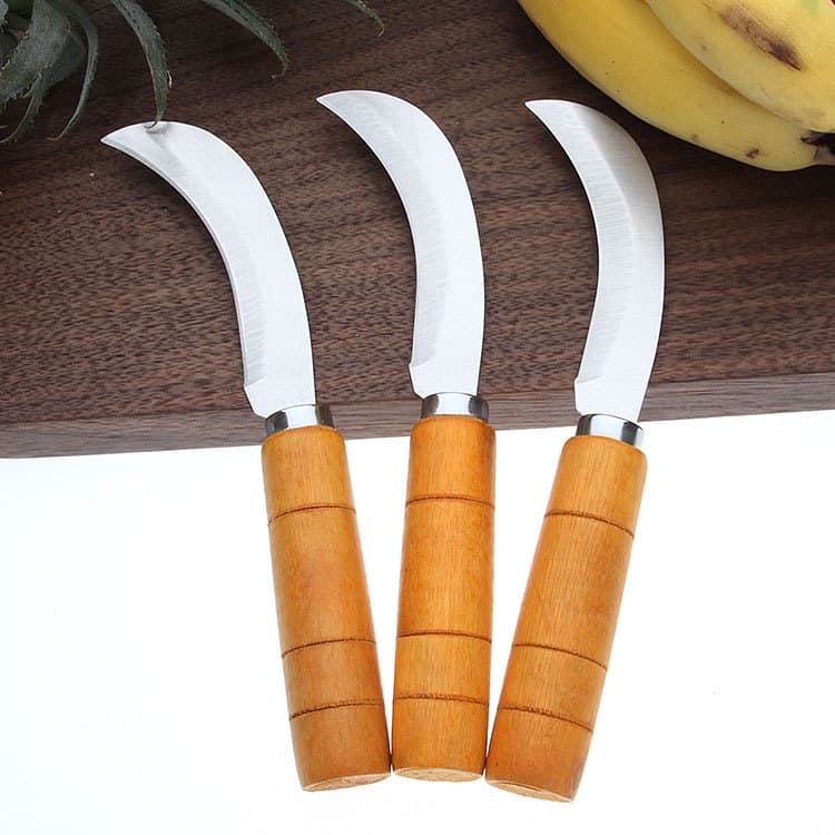 Household wooden handle machete stainless steel fruit knife peel banana knife small machete peeling knife fruit and vegetable knife 2