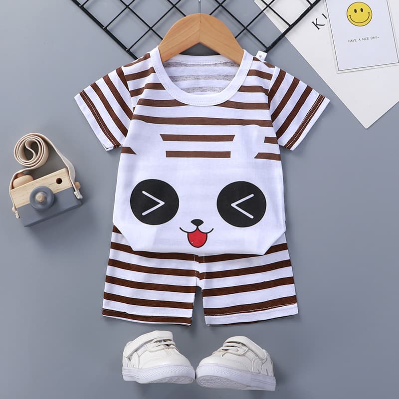 Summer children's cartoon T-shirt, set for men and women, pijama, sleeves, direct factory sales, children's clothing 2
