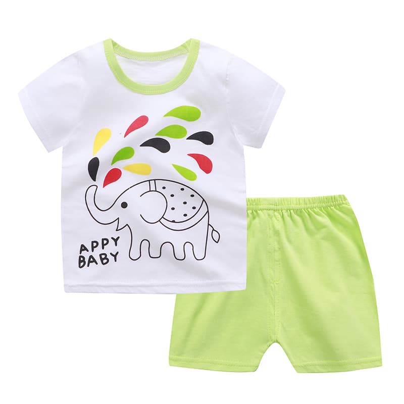 Summer children's cartoon T-shirt, set for men and women, pijama, sleeves, direct factory sales, children's clothing 5