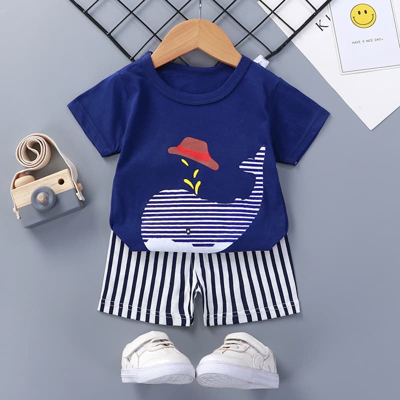 Summer children's cartoon T-shirt, set for men and women, pijama, sleeves, direct factory sales, children's clothing 1