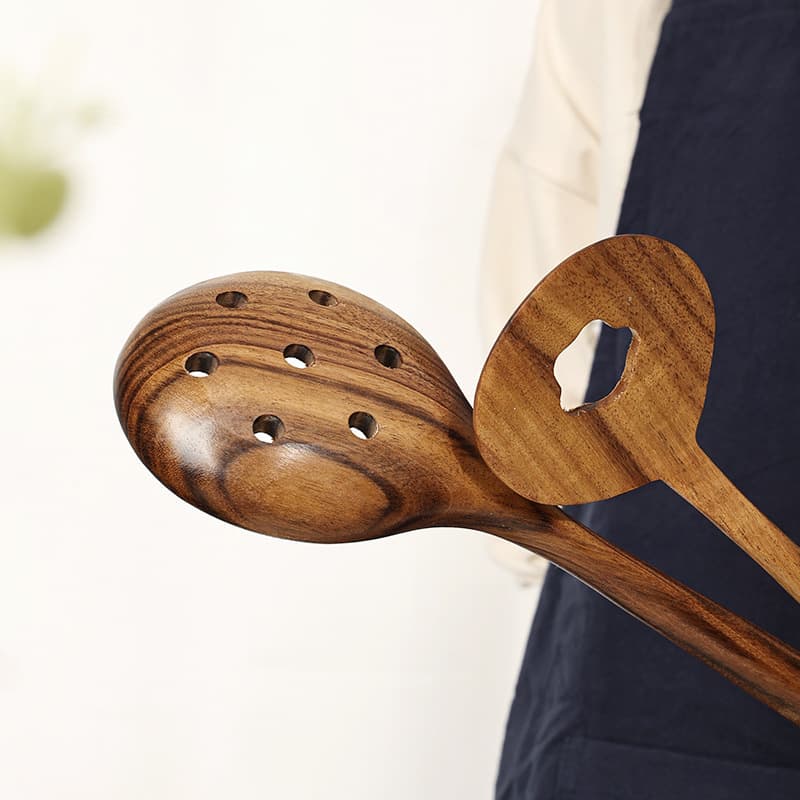 Teak non -stick pot wooden pot spoon spoon long handle salad mixing spoon shovel house cooking kitchenware 4
