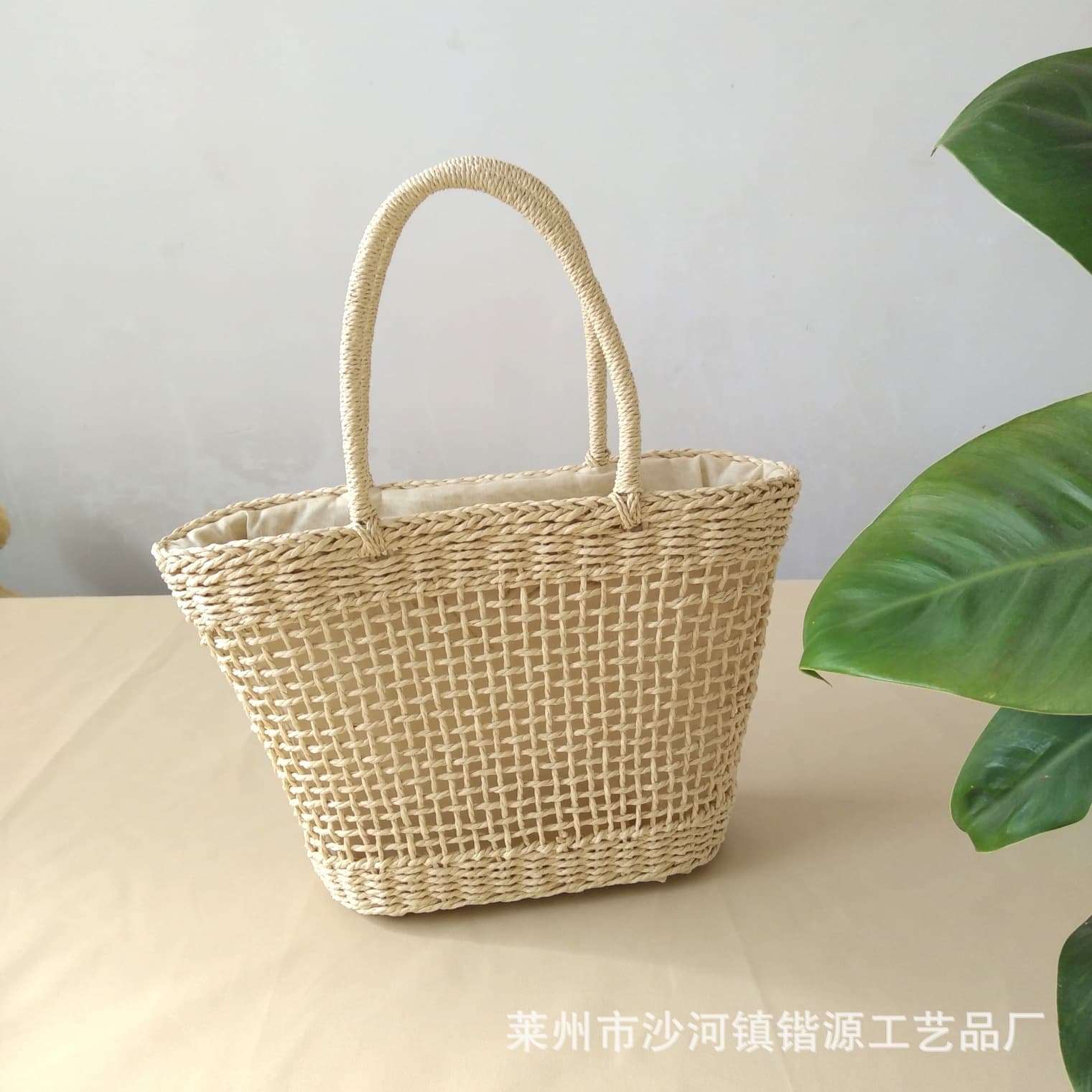 Summer handheld basket, fashionable beach straw shoulder bag 4