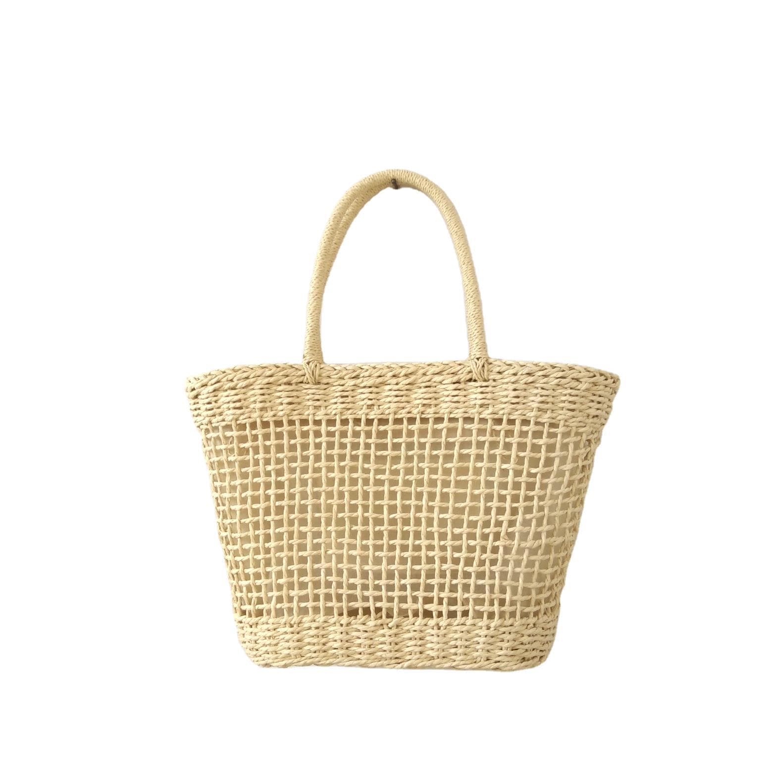 Summer handheld basket, fashionable beach straw shoulder bag 5