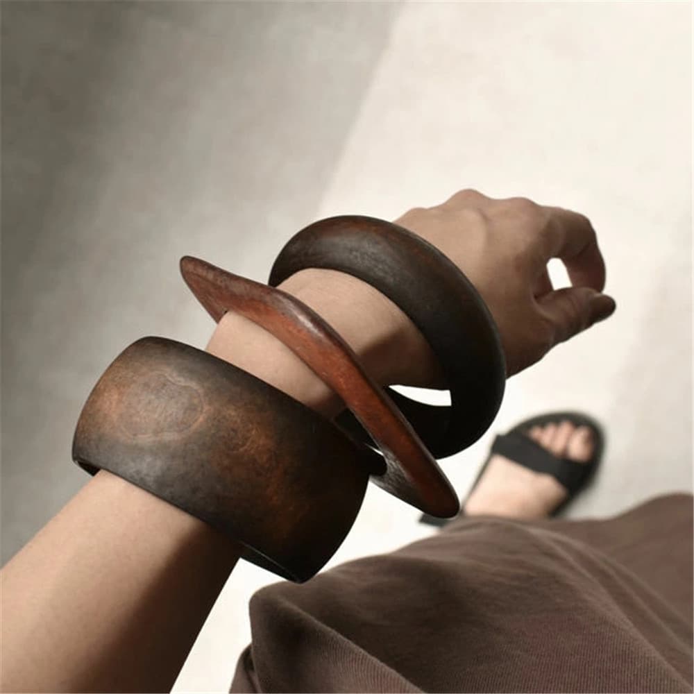 Wooden square retro bracelet, fresh accessory 1