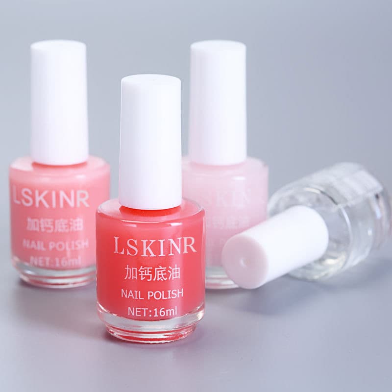 Nail polish for manicure, glossy medical base set, quick dry, mirror effect, 16 ml 1
