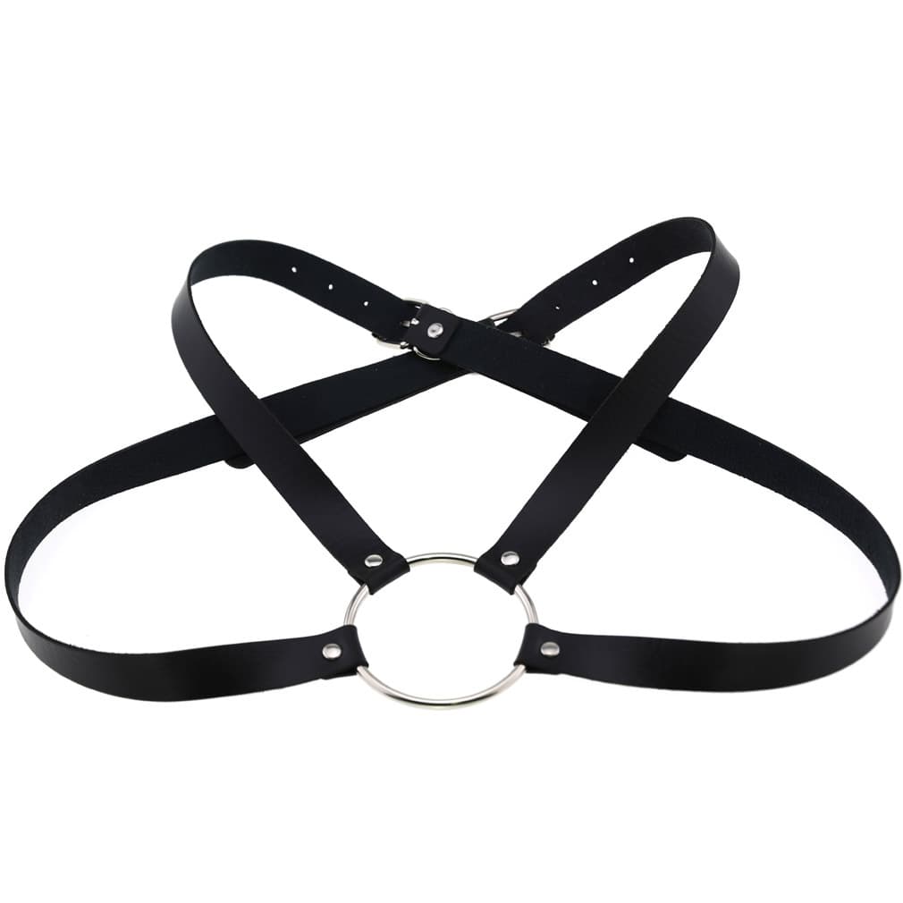 Men's women's sexy polyurethane straps, extra large suspenders, punk style 5