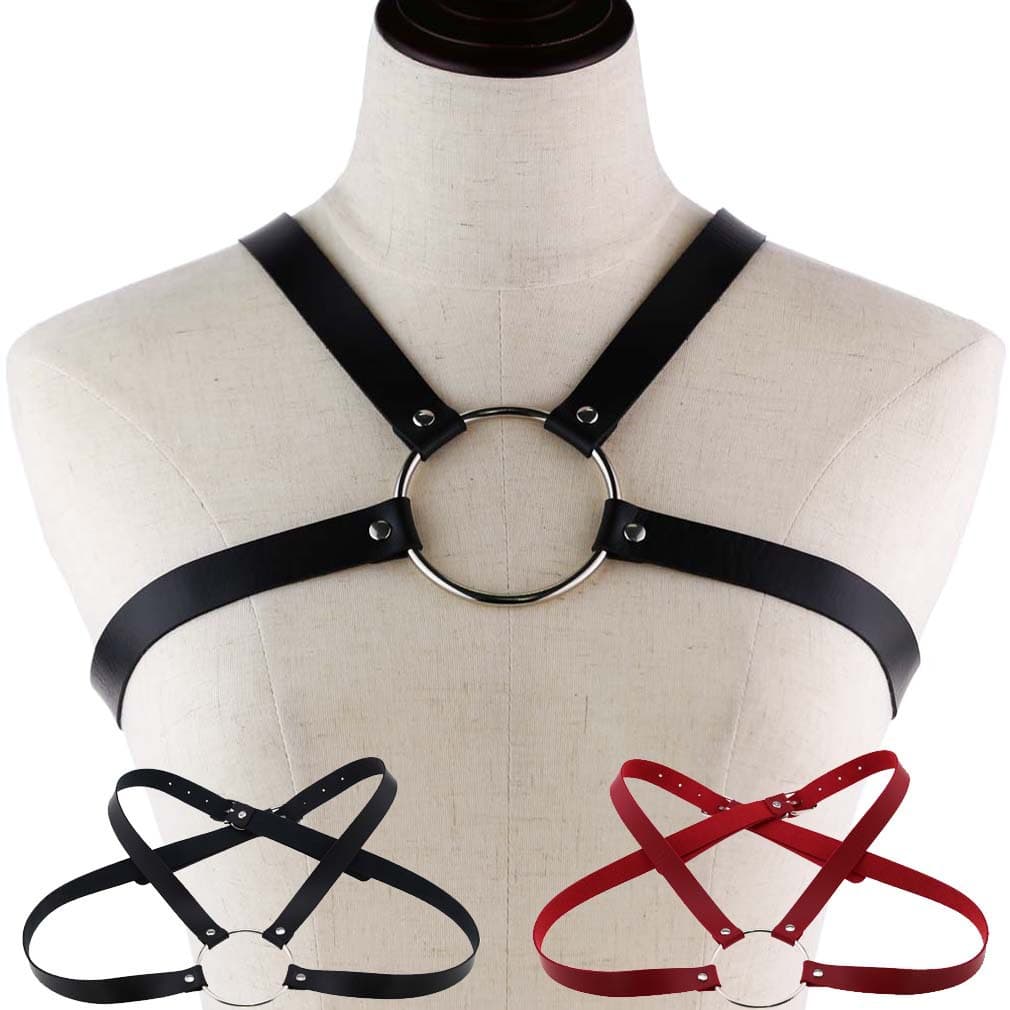 Men's women's sexy polyurethane straps, extra large suspenders, punk style