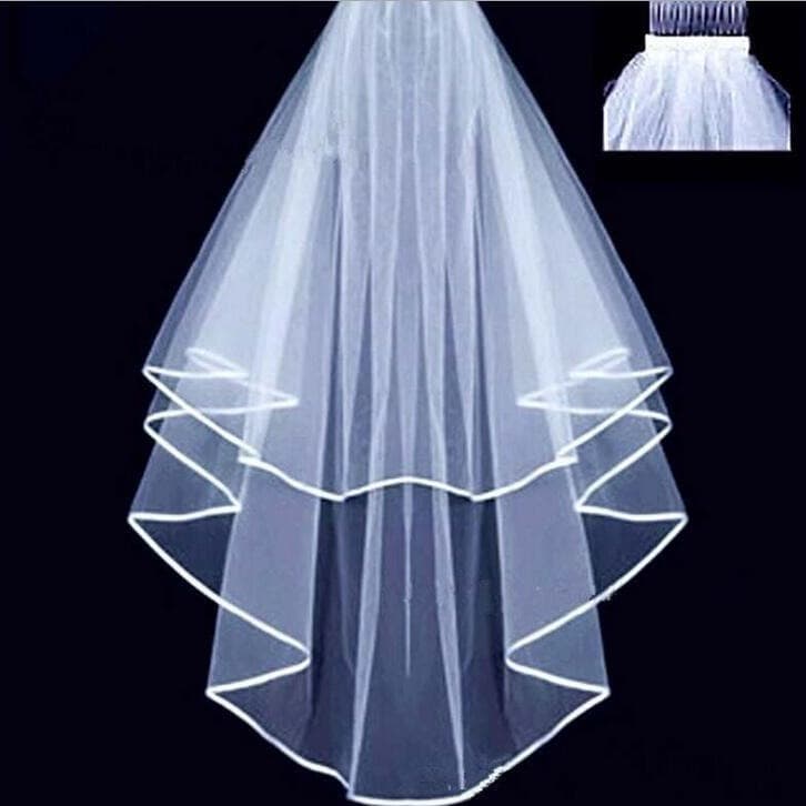 Double-layer bride's veil, tape, hair accessory, factory direct supply 2