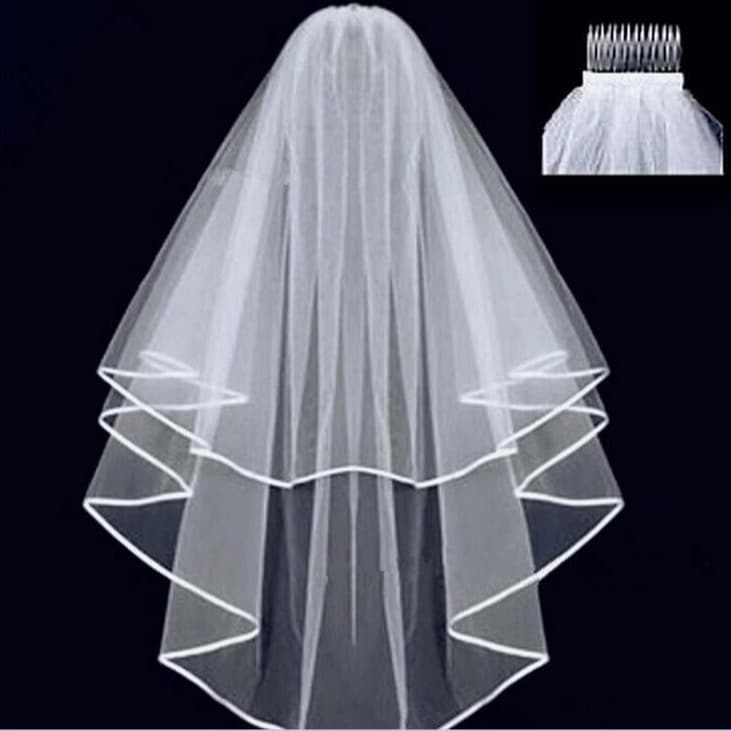 Double-layer bride's veil, tape, hair accessory, factory direct supply 3