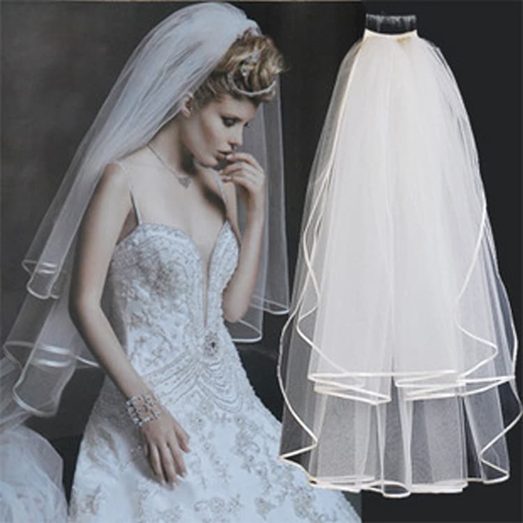 Double-layer bride's veil, tape, hair accessory, factory direct supply 4