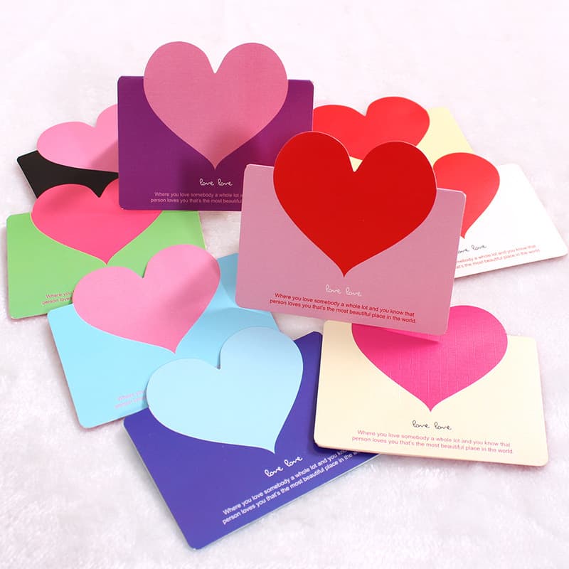 Love -shaped greeting card Creative mini birthday wishes romantic wedding gift love lovers day confession, thanks to the small card