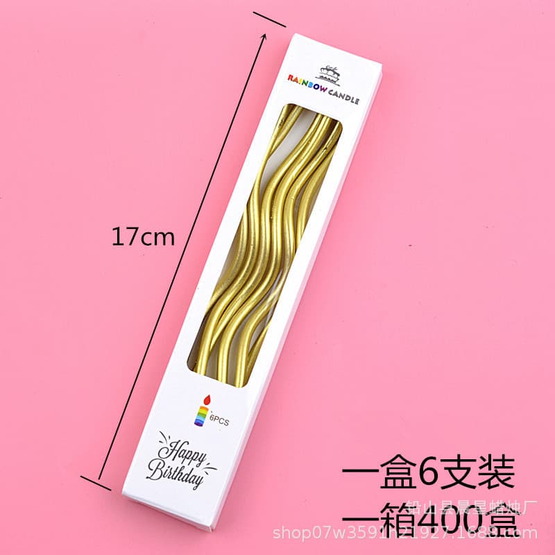 Birthday curve candle colorful golden silver twisted thread candle cake curve curve curved candle 2
