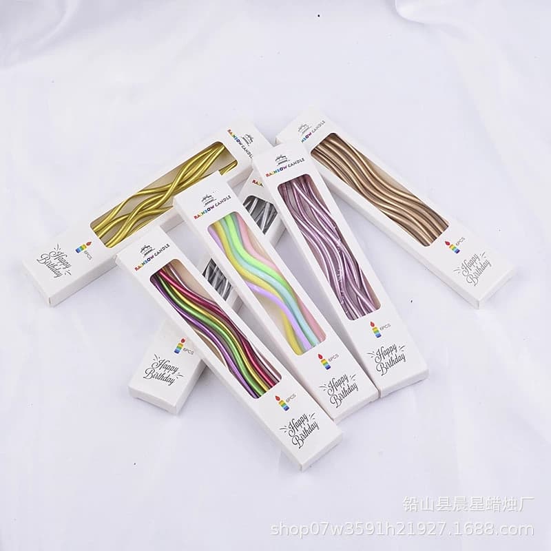 Birthday curve candle colorful golden silver twisted thread candle cake curve curve curved candle 4