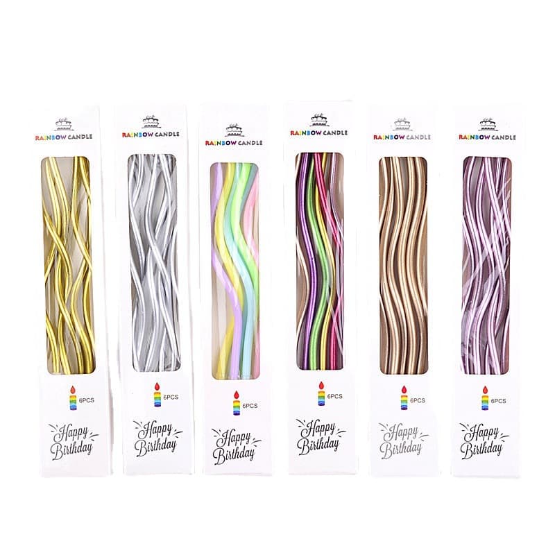 Birthday curve candle colorful golden silver twisted thread candle cake curve curve curved candle 5