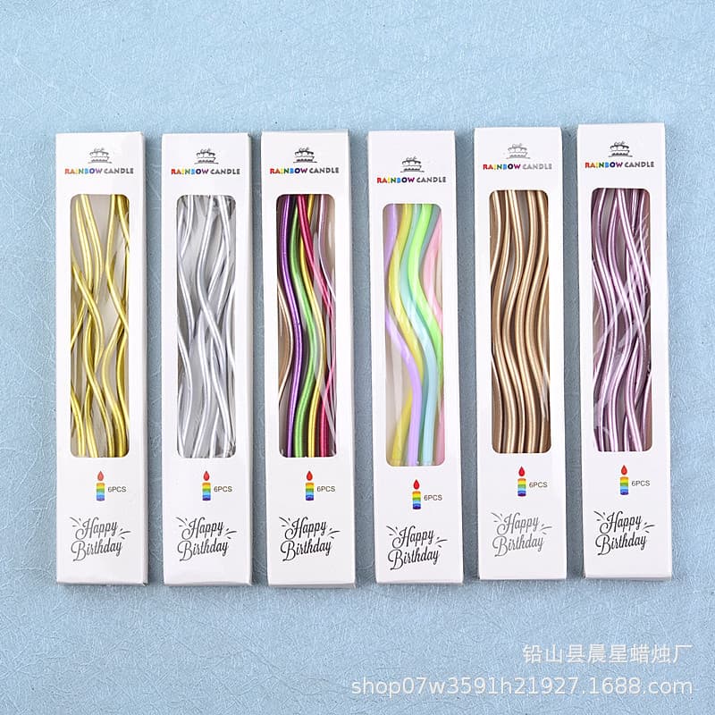 Birthday curve candle colorful golden silver twisted thread candle cake curve curve curved candle 1