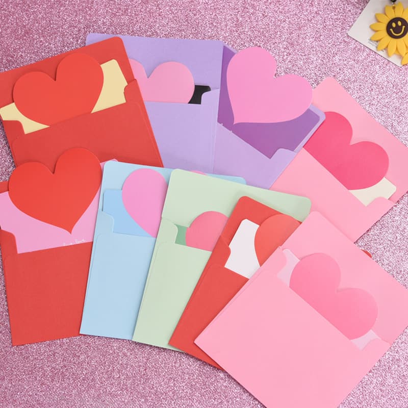 Love Folding Birthday greeting card DIY holiday blessing Teacher's Day 520 love blank small card activity gift 2