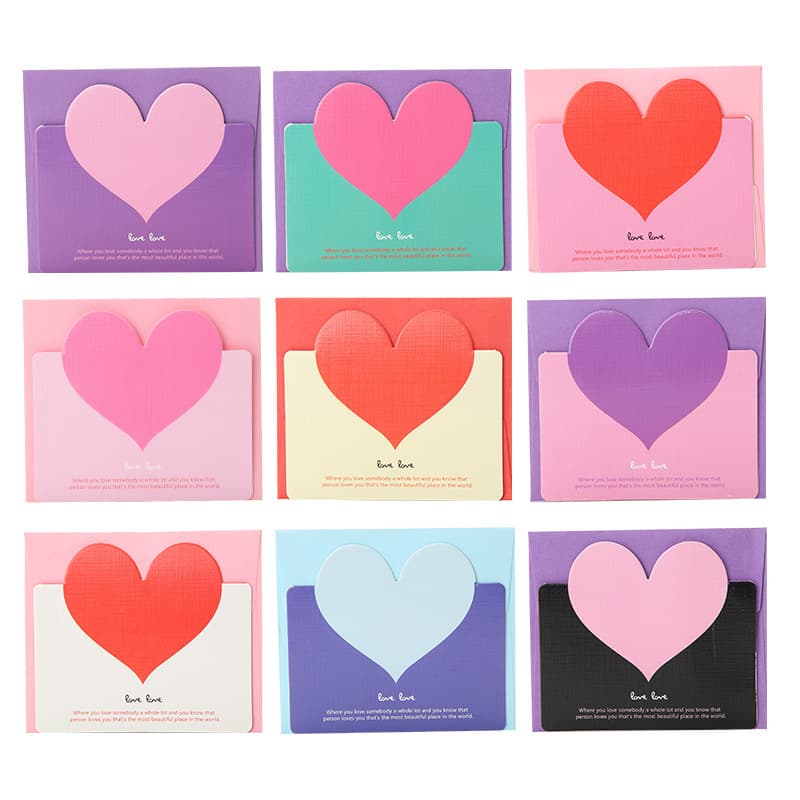 Love Folding Birthday greeting card DIY holiday blessing Teacher's Day 520 love blank small card activity gift 3