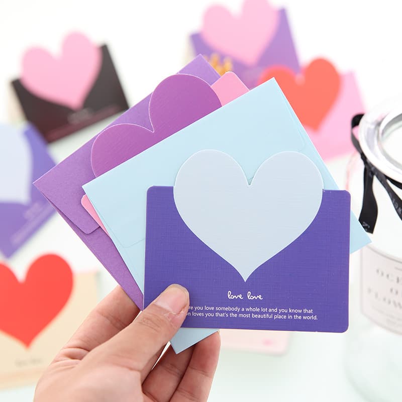 Love Folding Birthday greeting card DIY holiday blessing Teacher's Day 520 love blank small card activity gift 4