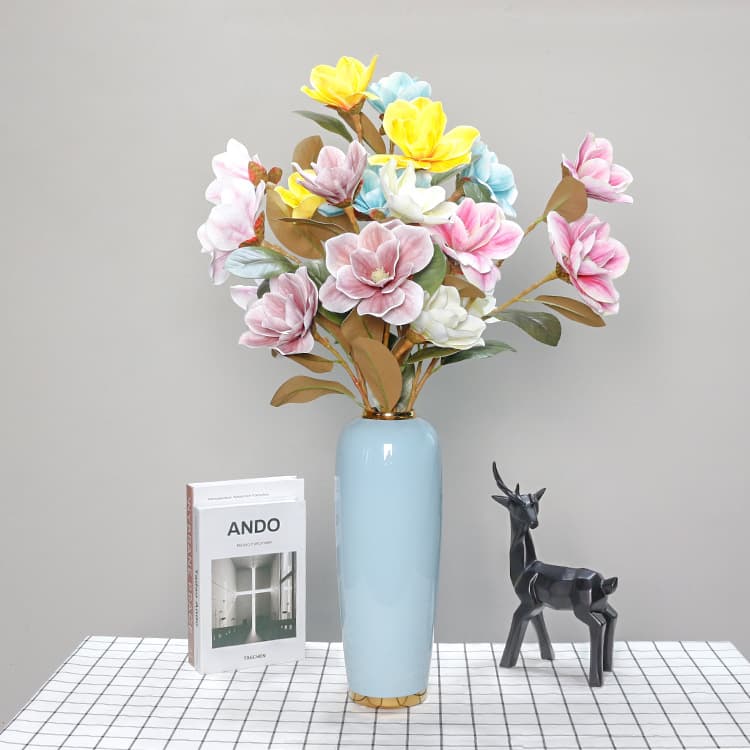 3D printed Magnolia flower art engineering decoration simulation Magnolia home decoration fake flower manufacturers direct supply 1