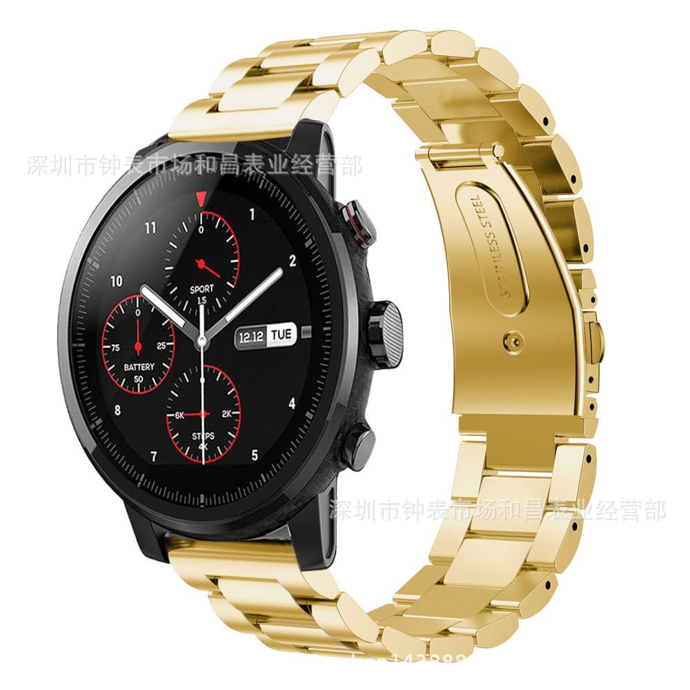 Applicable to Huami Amazfit2 Stainless Steel Sanzhu Band Amazfit Stratos 2 metal wristband 22mm 2