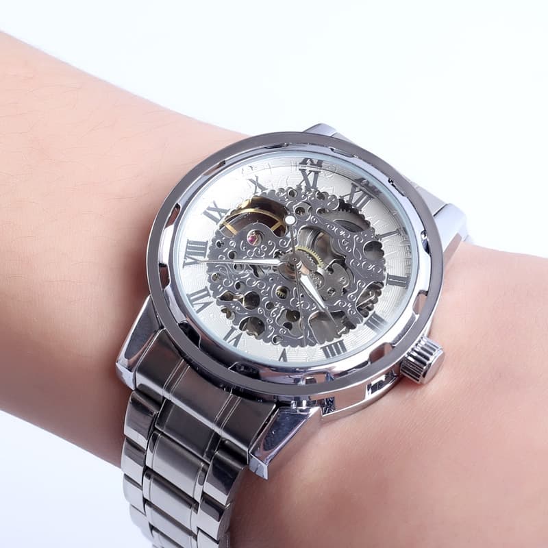 Mechanical mechanical watch, quartz fashionable steel belt, trend men's watch, fully automatic 2