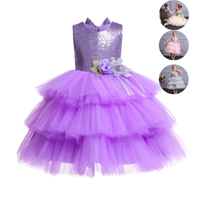 Children's dress, small princess costume with bow, fashionable girl's skirt, suit, European style, backless 2