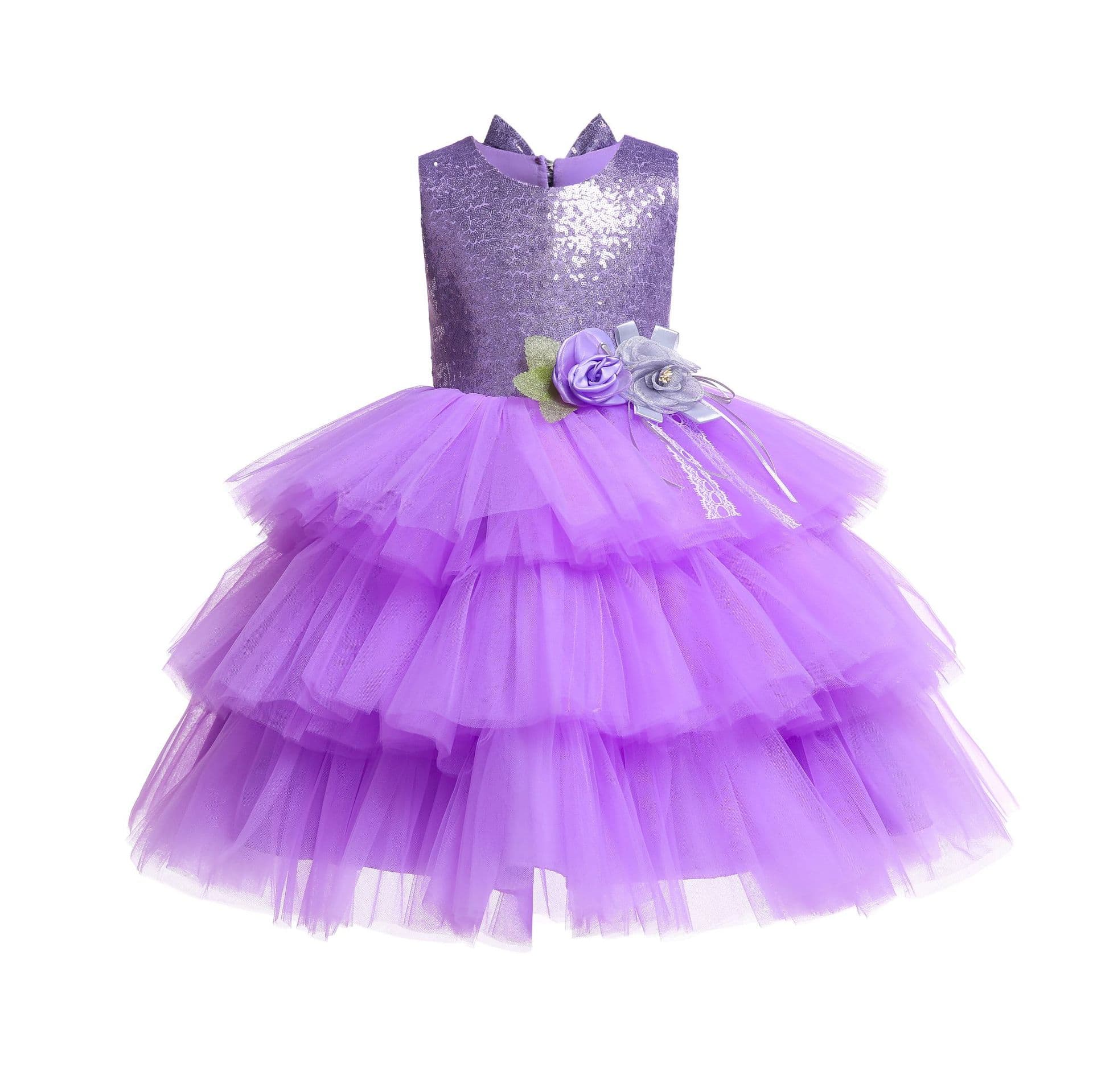 Children's dress, small princess costume with bow, fashionable girl's skirt, suit, European style, backless 5