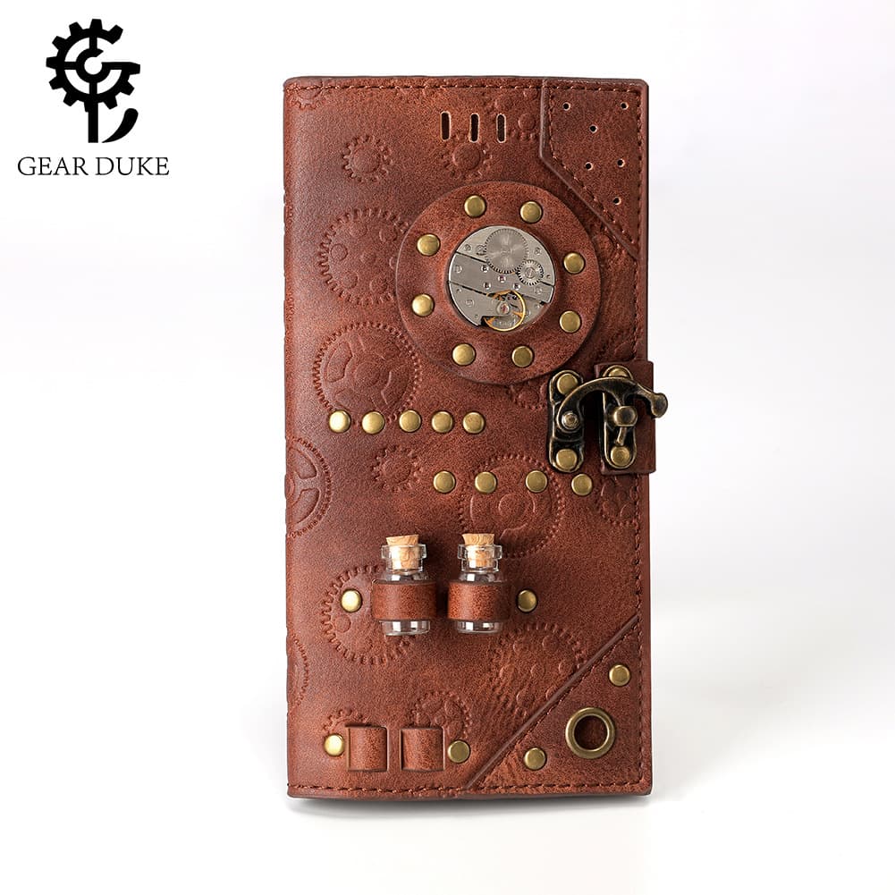 Long retro wallet, fashionable universal small clutch bag, punk style 1