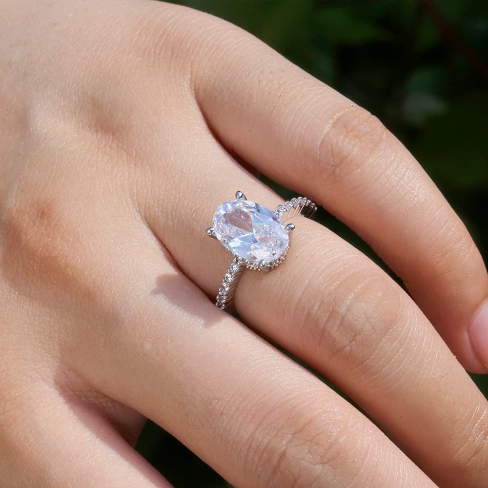 Fashionable platinum ring with zircon, ebay, Amazon, European style, Korean style 3