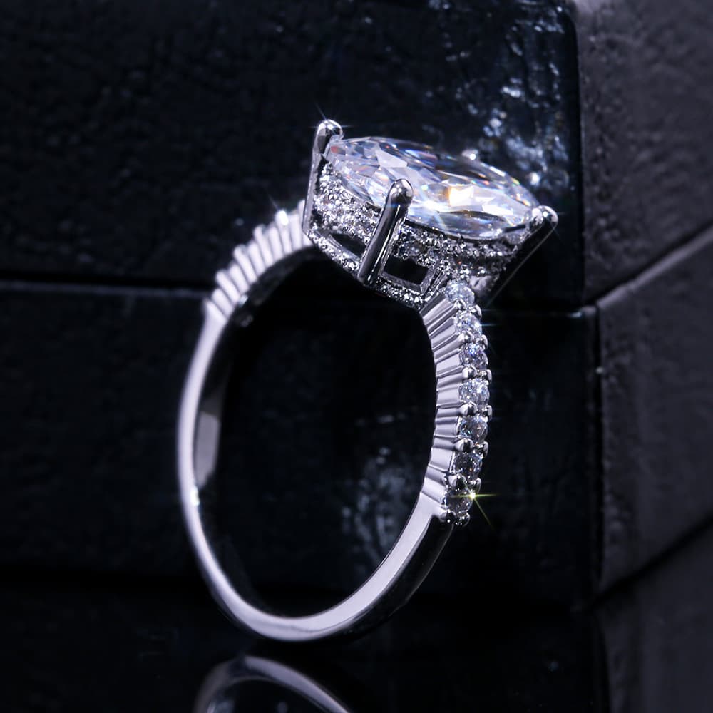 Fashionable platinum ring with zircon, ebay, Amazon, European style, Korean style 4