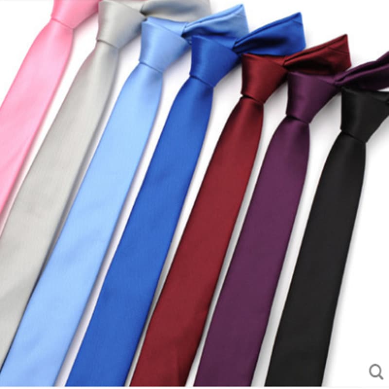 Black professional blue solid color tie, Korean style
