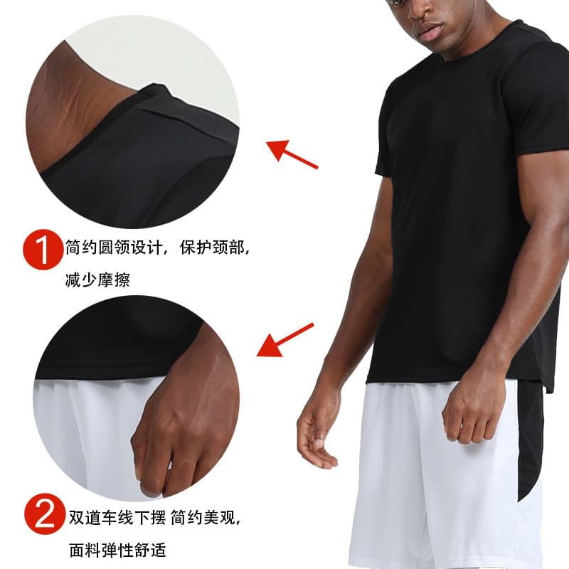 Summer quick dry sports travel basketball short sleeve T-shirt for gym, trend sports suit, for running 3