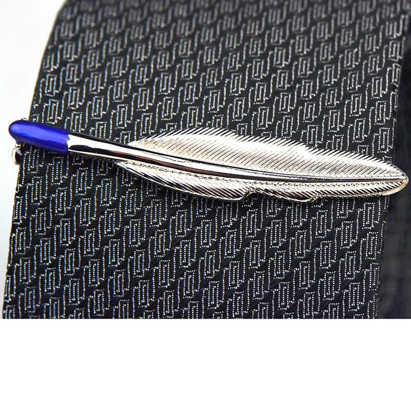Goose Feather Tie Clip Bar Copper Jewelry