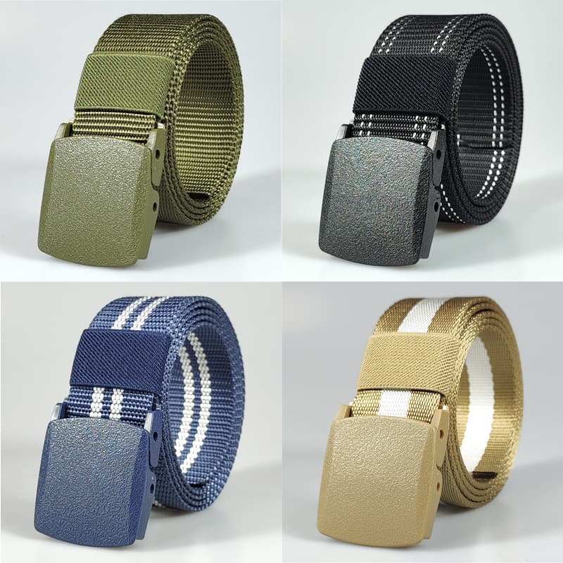 Men's nylon tactics travel cloth belt for students, metallic color, (Physicals) 2