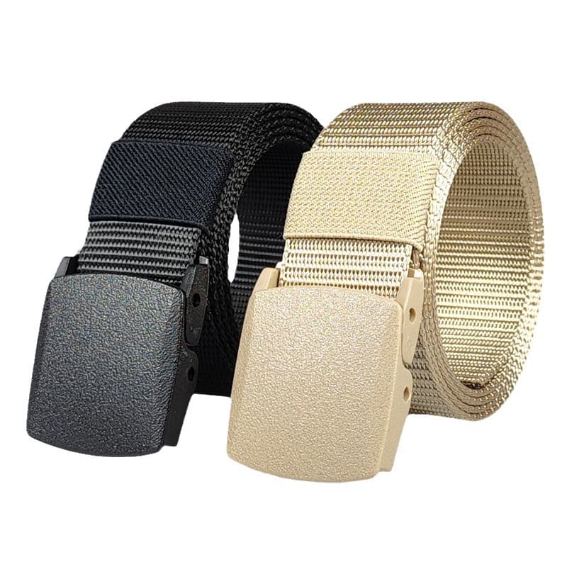 Men's nylon tactics travel cloth belt for students, metallic color, (Physicals) 5