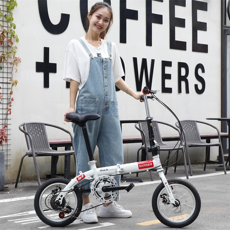 三河马 Folding ultra light handheld folding bike for adults for cycling