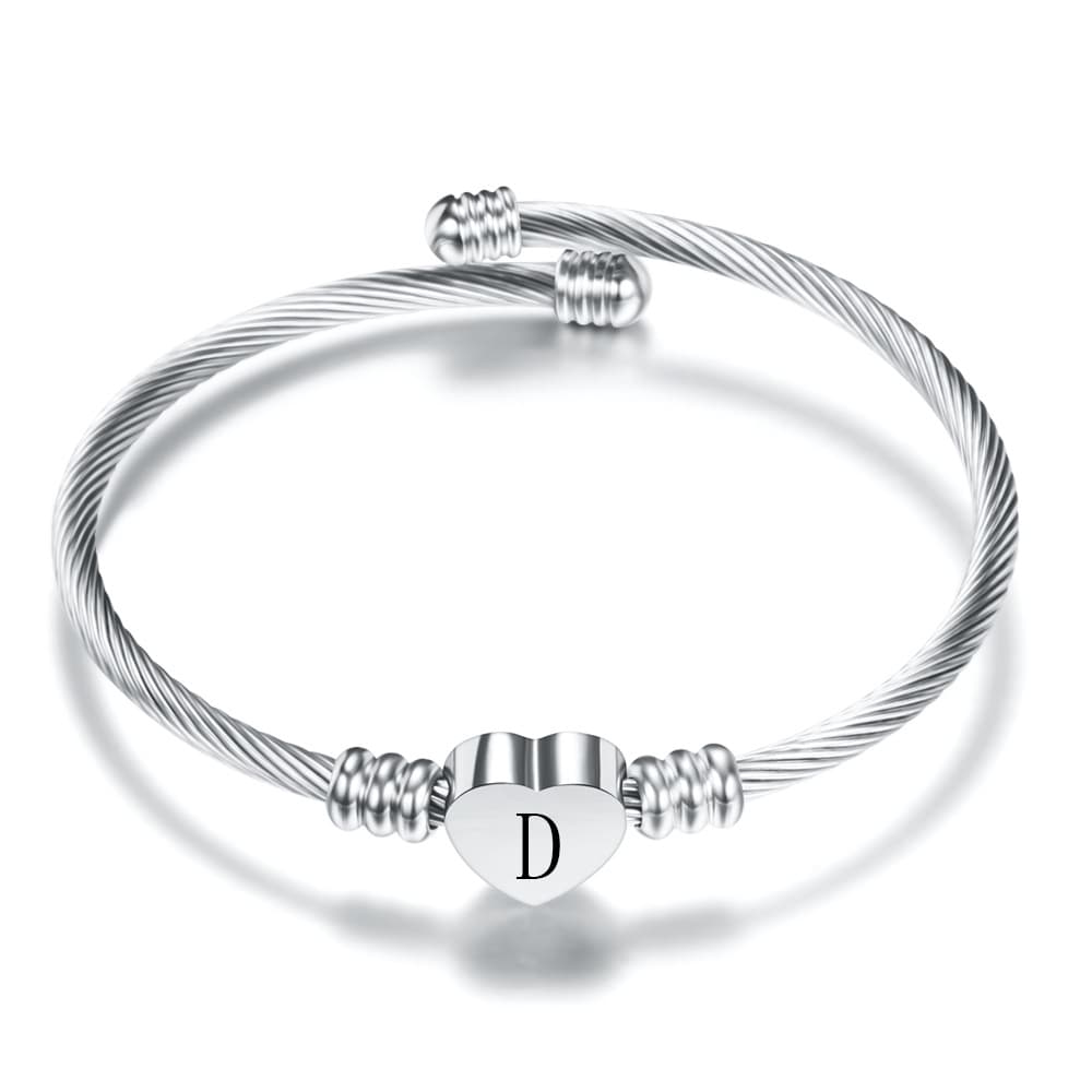 Universal bracelet with letters stainless steel heart-shaped, 26 pieces, simple and elegant design 5