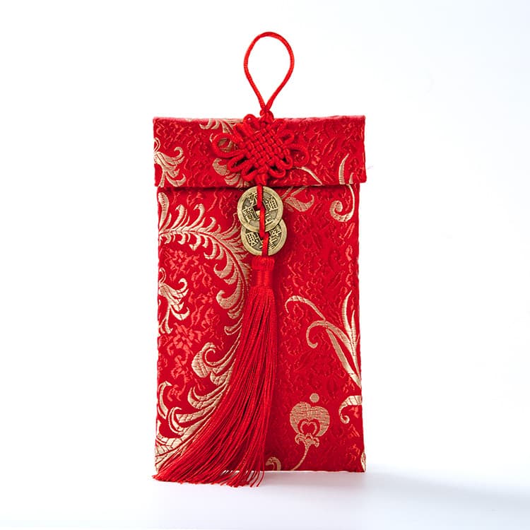 [Manufacturer] Fabric red envelope bag, wedding red envelope, modified lipstick red envelope, ancient coin collection, satin embroidery brocade red envelope 5