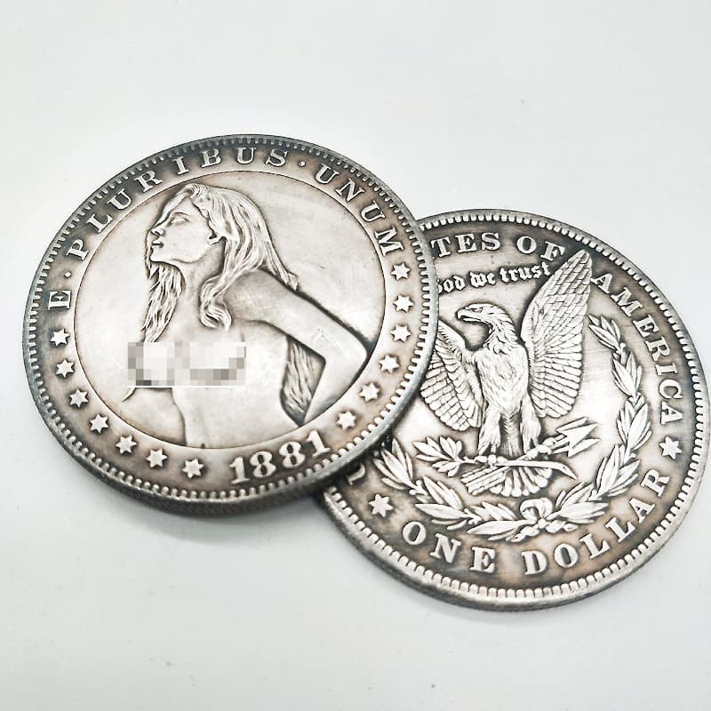 Antique sexy coins, copper silver coin, USA 4