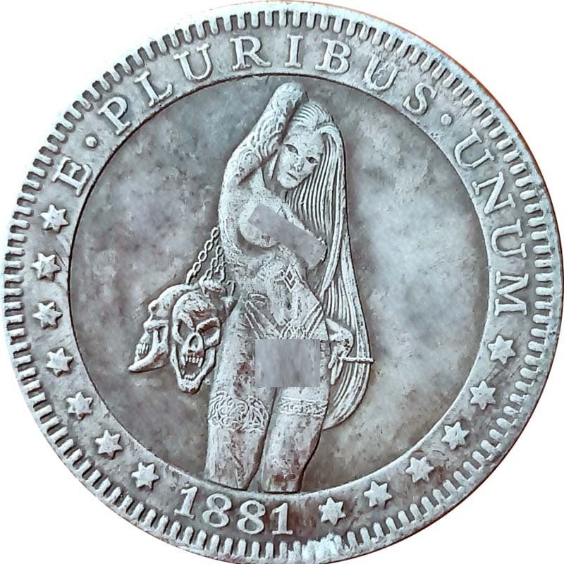 Antique sexy coins, copper silver coin, USA 5