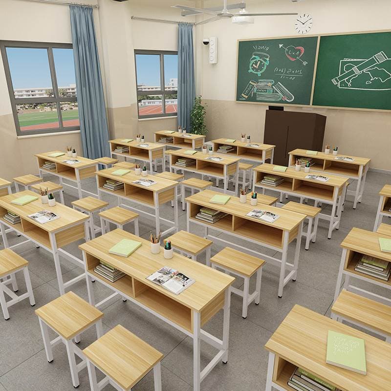 Customized primary and middle school students' double -layer desk, chair and chair group counseling tutoring class training table learning desk and chair desk 1