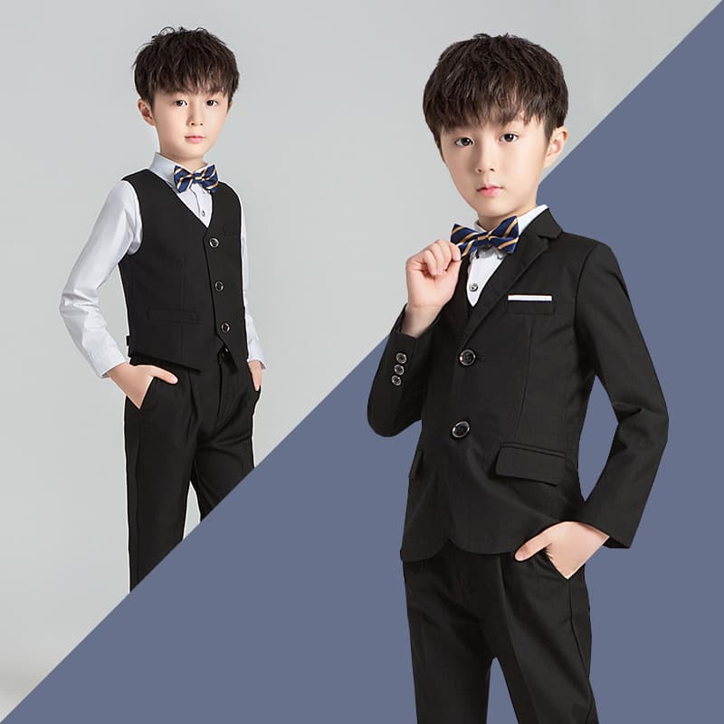 Children's classic suit jacket for boys, solid color set, dress, Korean style 2