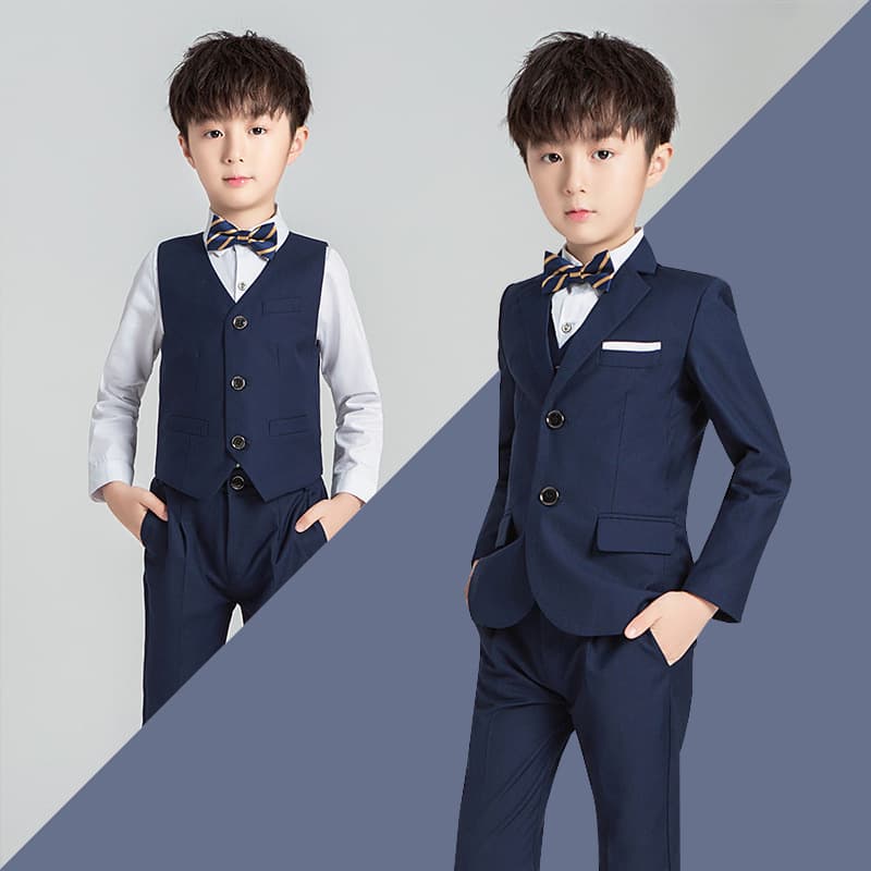 Children's classic suit jacket for boys, solid color set, dress, Korean style 3