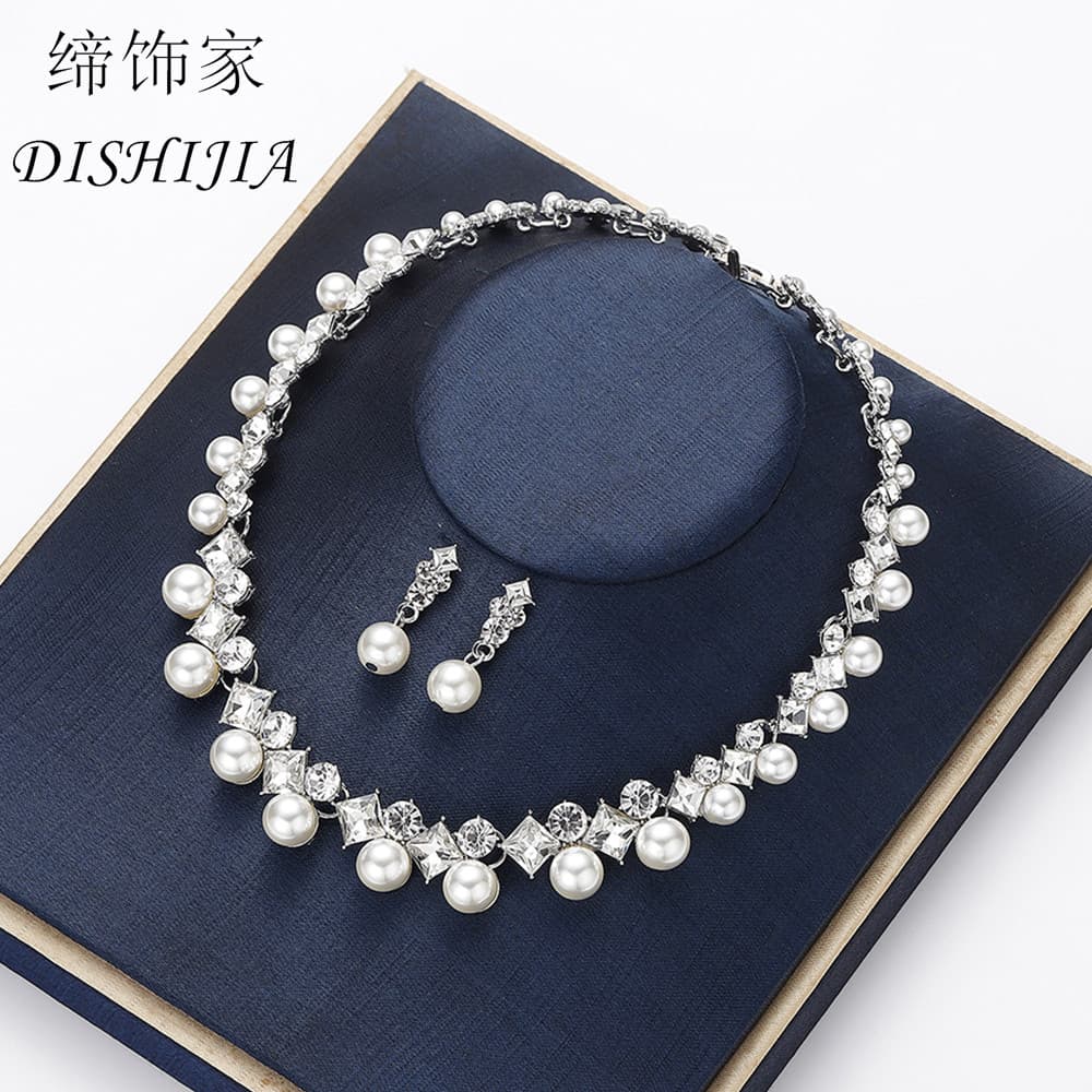 (Cross-border trading), accessory, creative necklace and earrings for bride from pearl, jewelry, European style