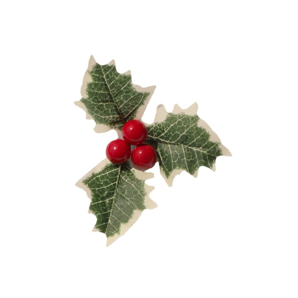 DIY artificial small red fruits plus two-color green leaves Christmas tree garland accessories branches red fruits holiday decoration Christmas 5